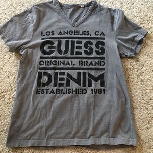 Guess Gray/Black T Shirt Size Medium